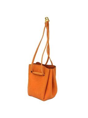 Hermes Vespa Pouch Case Multi Drawstring Charm Orange